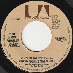 Eydie Gormé What I Did For Love USED VINYL 7INCH 45 RPM SINGLE STYRENE STEREO