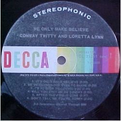 Conway Twitty & Loretta Lynn We Only Make Believe Vinyl LP USED
