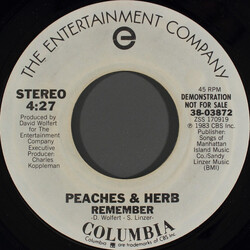 Peaches & Herb Remember USED VINYL 7INCH 45 RPM PROMO