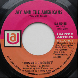 Jay & The Americans This Magic Moment USED VINYL 7INCH 45 RPM STYRENE