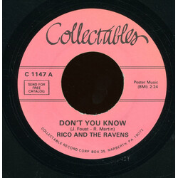 Rico & The Ravens Don't You Know / In My Heart USED VINYL 7INCH 45 RPM REISSUE