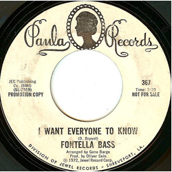 Fontella Bass I Want Everyone To Know USED VINYL 7INCH 45 RPM SINGLE PROMO STYRENE