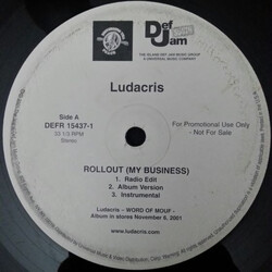 Ludacris Rollout USED VINYL 12INCH 33 S RPM PROMO STEREO