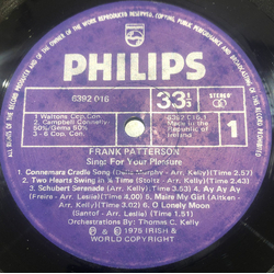 Frank Patterson Sings For Your Pleasure Vinyl LP USED