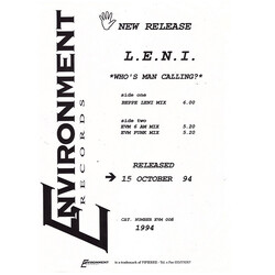 L.E.N.I. Who's Man Calling? USED VINYL 12INCH PROMO