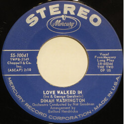 Dinah Washington Love Walked In USED VINYL 7INCH 45 RPM SINGLE STEREO