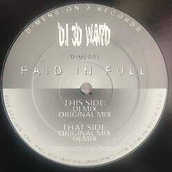 Dave "3D" Ward Paid In Full USED VINYL 12INCH
