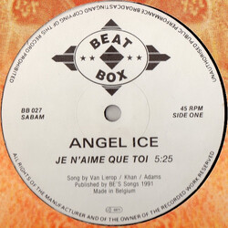Angel Ice Je N'aime Que Toi USED VINYL 12INCH 45 RPM