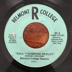 The Belmont Reasons Rain 'N Sunshine Medley USED VINYL 7INCH 45 RPM SINGLE STEREO