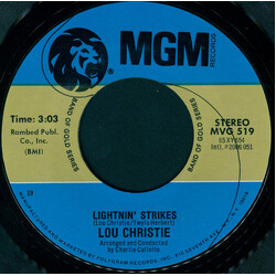 Lou Christie Lightnin' Strikes / Rhapsody In The Rain USED VINYL 7INCH REISSUE