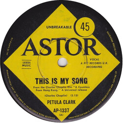 Petula Clark This Is My Song USED VINYL 7INCH 45 RPM SINGLE