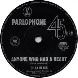 Cilla Black Anyone Who Had A Heart USED VINYL 7INCH 45 RPM SINGLE