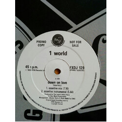1 World Down On Love USED VINYL 12INCH 45 RPM PROMO