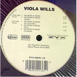 Viola Wills No News Is News USED VINYL 12INCH 33 S RPM 45 RPM