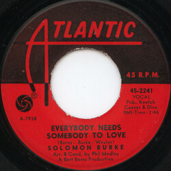 Solomon Burke Everybody Needs Somebody To Love / Looking For My Baby USED VINYL 7INCH SINGLE 45 RPM