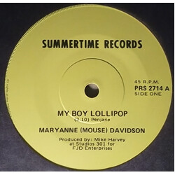 Mary Anne (Mouse) Davidson My Boy Lollipop USED VINYL 7INCH 45 RPM SINGLE