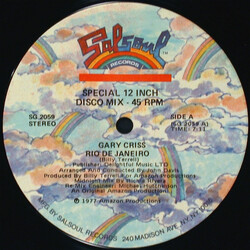 Gary Criss Rio De Janeiro USED VINYL 12INCH 45 RPM STEREO