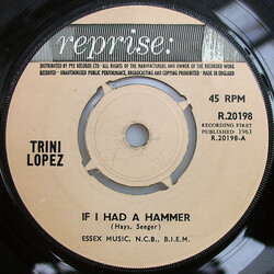 Trini Lopez If I Had A Hammer USED VINYL 7INCH 45 RPM SINGLE