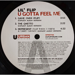 Lil' Flip U Gotta Feel Me USED VINYL 12INCH 33 S RPM PROMO STEREO