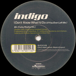 Indigo (12) I Don't Know What I'd Do (If You Ever Left Me) VINYL 12" USED