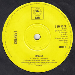 Sherbet Howzat USED VINYL 7INCH 45 RPM SINGLE