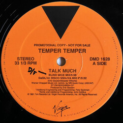 Temper Temper Talk Much USED VINYL 12INCH PROMO