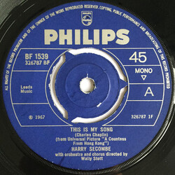 Harry Secombe This Is My Song / Song Of The Valley USED VINYL 7INCH 45 RPM SINGLE MONO
