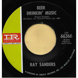 Ray Sanders Beer Drinkin' Music Vinyl 7" USED