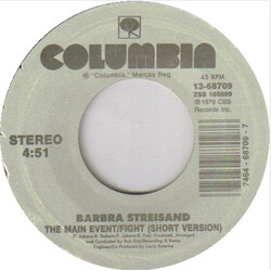 Barbra Streisand The Main Event / Fight USED VINYL 7INCH 45 RPM SINGLE REISSUE STEREO