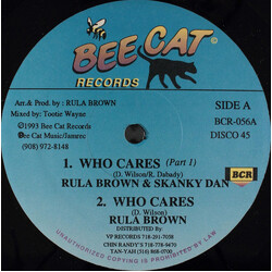 Rula Brown / Skanky Dan / Nadine Sweetness Who Cares / Can't Take It USED VINYL 12INCH 45 RPM