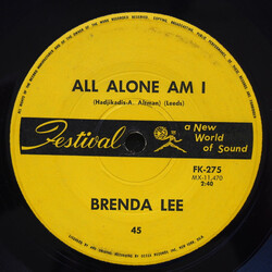 Brenda Lee All Alone Am I / Save All Your Lovin' For Me USED VINYL 7INCH 45 RPM SINGLE