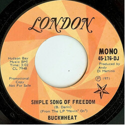 Buckwheat (2) Simple Song Of Freedom USED VINYL 7INCH 45 RPM PROMO