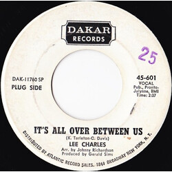 Lee Charles It's All Over Between Us USED VINYL 7INCH 45 RPM PROMO