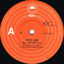 Ram Jam Black Betty USED VINYL 7INCH SINGLE 45 RPM