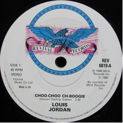 Louis Jordan Choo-Choo Ch-Boogie /  Saturday Night Fish Fry USED VINYL 7INCH 45 RPM MONO