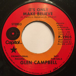 Glen Campbell It's Only Make Believe / Pave Your Way Into Tomorrow USED VINYL 7INCH 45 RPM SINGLE PROMO STEREO