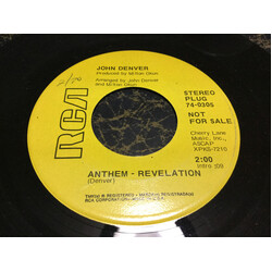 John Denver Anthem - Revelation USED VINYL 7INCH 45 RPM SINGLE PROMO STEREO