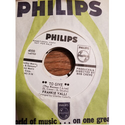 Frankie Valli To Give (The Reason I Live) Vinyl 7" USED
