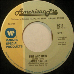 James Taylor (2) Fire And Rain / Shower The People Vinyl 7" USED