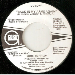 High Inergy Back In My Arms Again USED VINYL 7INCH 45 RPM SINGLE PROMO