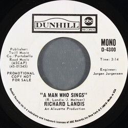 Richard Landis A Man Who Sings USED VINYL 7INCH 45 RPM PROMO STEREO MONO