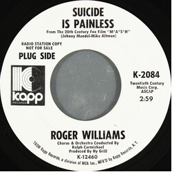 Roger Williams (2) Suicide Is Painless USED VINYL 7INCH SINGLE 45 RPM PROMO