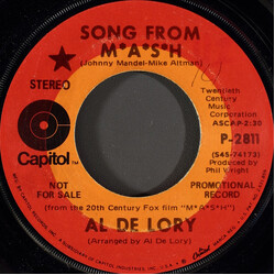 Al De Lory Song From M*A*S*H USED VINYL 7INCH 45 RPM PROMO STEREO