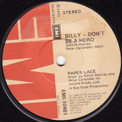 Paper Lace Billy - Don't Be A Hero USED VINYL 7INCH 45 RPM