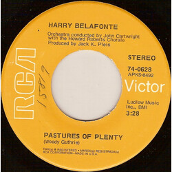 Harry Belafonte Pastures Of Plenty USED VINYL 7INCH 45 RPM SINGLE