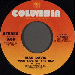 Mac Davis Your Side Of The Bed USED VINYL 7INCH 45 RPM STYRENE