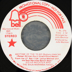 Julius Wechter / Baja Marimba Band Anytime Of The Year = Bashana Haba'ah USED VINYL 7INCH 45 RPM SINGLE PROMO STEREO MONO