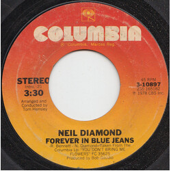 Neil Diamond Forever In Blue Jeans USED VINYL 7INCH 45 RPM SINGLE STYRENE