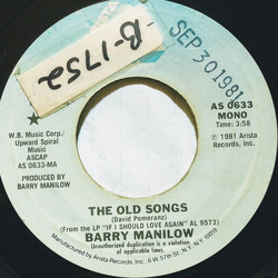 Barry Manilow The Old Songs USED VINYL 7INCH 45 RPM SINGLE PROMO
