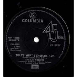 Charlie Williams (2) That's What I Shoulda Said USED VINYL 7INCH 45 RPM SINGLE